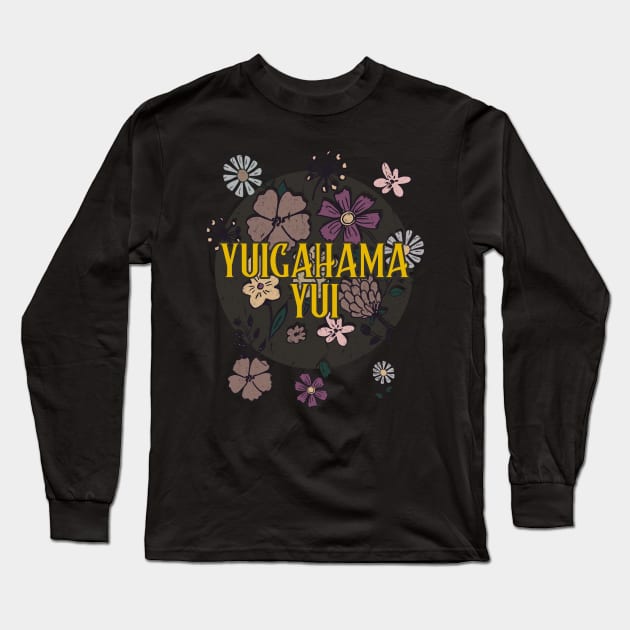 Aesthetic Proud Name Yui Flowers Anime Retro Style Long Sleeve T-Shirt by Kisos Thass